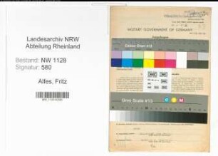 Entnazifizierung Fritz Alfes , geb. 30.05.1914 (Polizist)