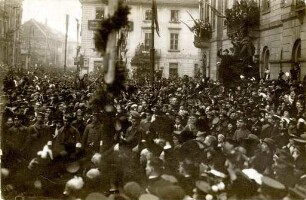 Rückkehr der Leibgrenadiere. Ankunft am Marktplatz