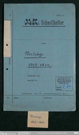 Vortragsveranstaltungen der Senckenbergischen Naturforschenden Gesellschaft im Winterhalbjahr 1913/14