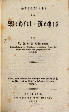 Grundsätze des Wechsel-Rechts