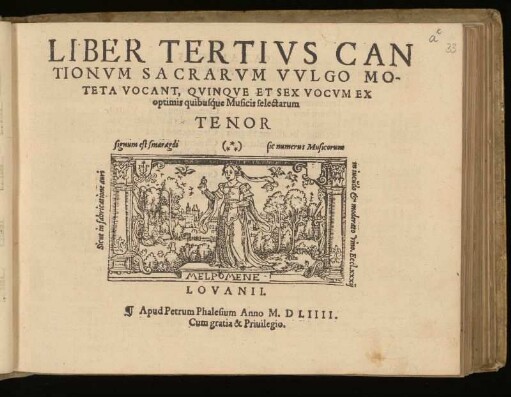 Liber tertius cantionum sacrarum ... quinque et sex vocum. Tenor