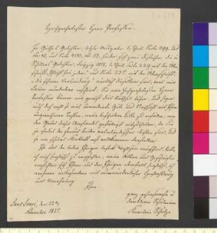 Brief von Schulze, Karoline an Zelter, Karl Friedrich