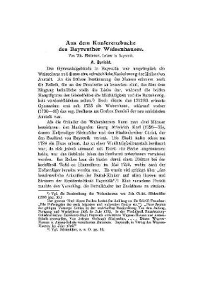 Aus dem Konferenzbuche des Bayreuther Waisenhauses
