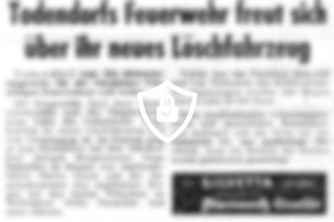 Todendorfs Feuerwehr freut sich über ihr neues Löschfahrzeug