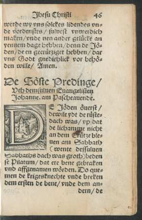 De Söste Predinge ... am Pascheavende.
