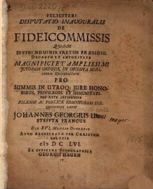 De fideicommissis