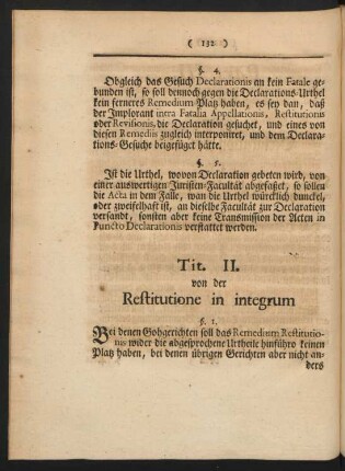Tit. II. von der Restitutione in integrum