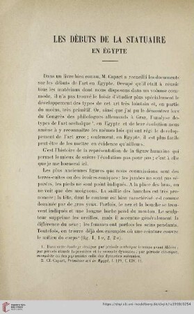4.F.15.1910: Les débuts de la statuaire en égypte