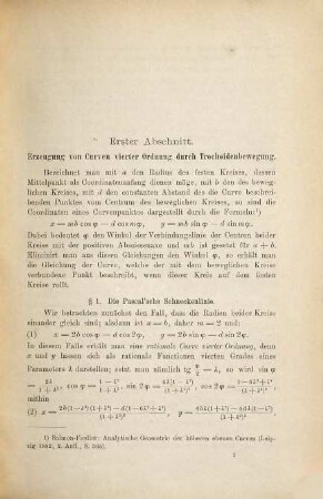 Über die Erzeugung von Curven vierter Ordnung durch Bewegungsmechanismen : Mit 6 lithographirten Tafeln. Inaug. Diss.