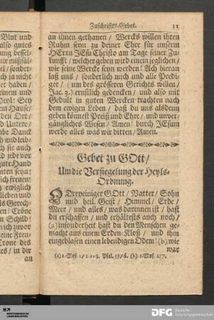 Gebet zu GOtt / Um die Versiegelung der Heyls-Ordnung.
