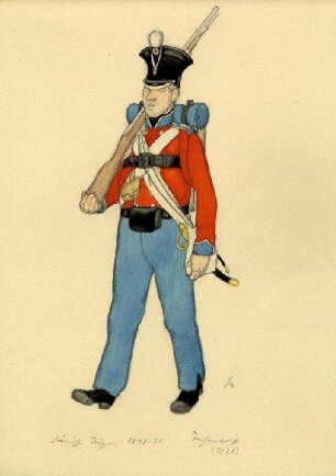 Uniformbild, Infanterist der dänischen Armee (1848-1851)