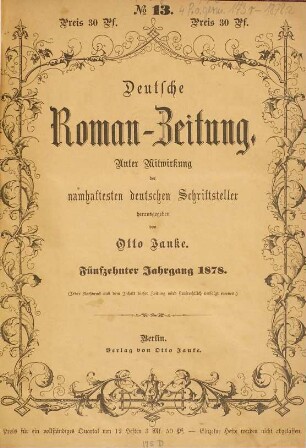 Deutsche Roman-Zeitung. 1878,2 = Jg. 15