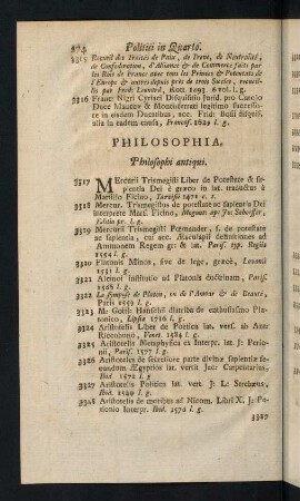 274-303, Philosophia
