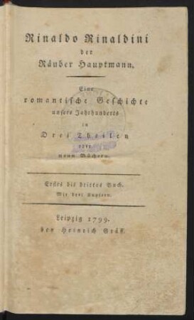 Buch 1/3: Rinaldo Rinaldini der Räuber Hauptmann