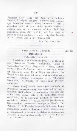 Anno a nato Christo MDCXXXIV. Calendis Januarii.