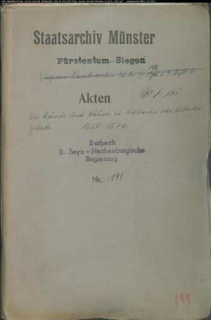 Errichtung und Auswechselung von Feuerstellen (Räuche) bzw. von Häusern im Grund Burbach und Selbach