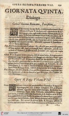 Dialogo Gentil’huomo Romano, Forestiere