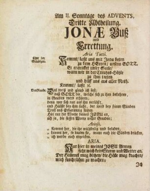 Dritte Abtheilung. Jonæ Buß und Errettung