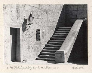 Fick, Roderich; Obersalzberg; Gasthof Platterhof - Platterhof, Aufgang bei der Schwemme