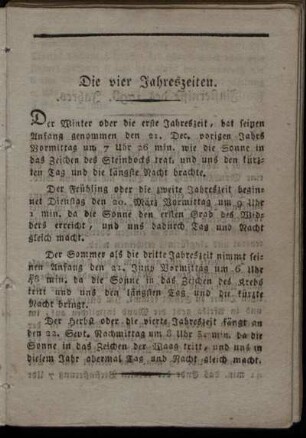 Die vier Jahreszeiten - Finsternisse des 1798. Jahres