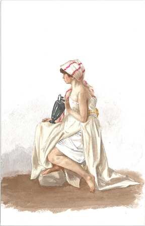 Littmann, Max; Aquarelle, Zeichnungen, Skizzen - Frau (Ansicht)