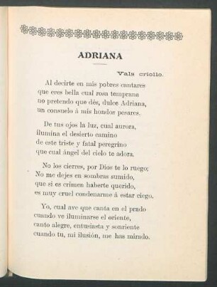 Adriana : Vals criollo