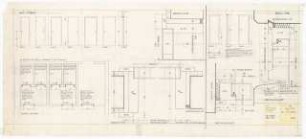 1. Kirche Christi Wissenschafter, Karlsruhe: WC-Türen, Absis-Tür: Ansichten, Schnitte, Details 1:20, 1:1