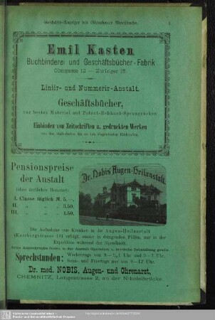 Anzeigen : Geschäfts-Anzeiger des Glauchauer Adreßbuchs