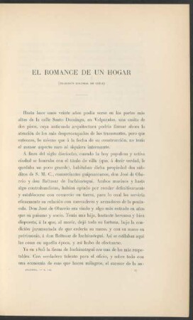 El romance de un hogar : (Tradición colonial de Chile)