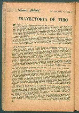 Trayectoria de tiro : Cuento policial