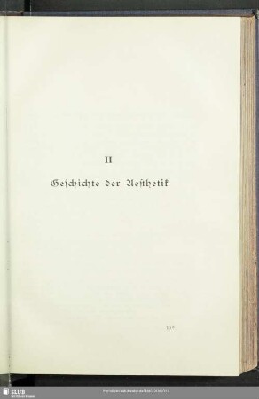 II. Geschichte der Aesthetik