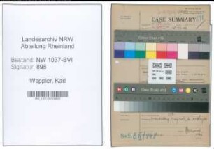 Entnazifizierung Karl Wappler , geb. 24.01.1904 (Werkmeister)