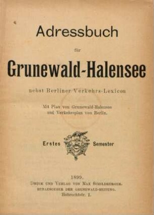 1.1899: Adressbuch für Grunewald-Halensee