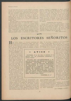 Los escritores señoritos