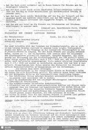 Solidarität mit unseren Leipziger Freunden