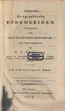 Allgemeine geographische Ephemeriden. 41. 1813