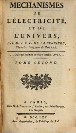 Mechanismes De L'Électricité, Et De L'Univers, 2