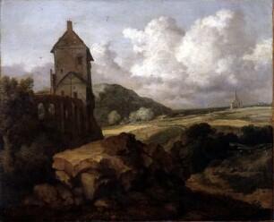 Nordische Landschaft mit Turm und Kapelle