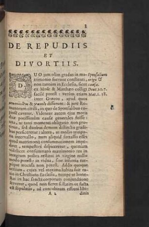 De repudiis et divortiis.