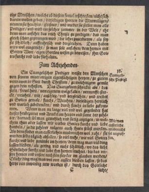 Zum Achtzehenden.