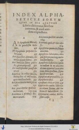 Index Alphabeticus Eorum Quae In His Quatuor Libris continentur.