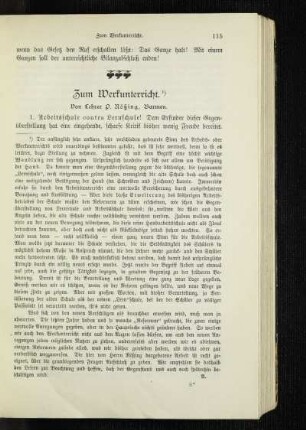 Zum Werkunterricht