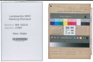 Entnazifizierung Walter Klein , geb. 14.08.1903 ()