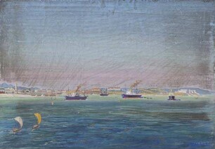 Panorama von Accra bei starker Dünung - Goldküste