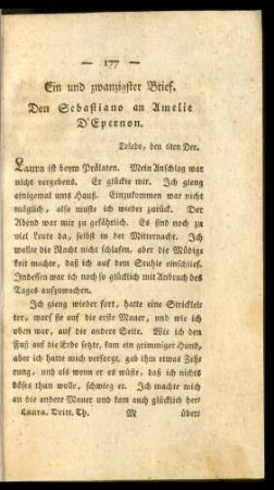 Ein und zwanzigster Brief. - Acht und dreyßigster Brief.