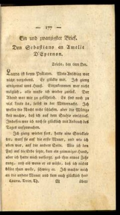Ein und zwanzigster Brief. - Acht und dreyßigster Brief.