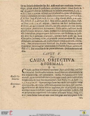 Caput V. Causa Objectiva & Formali
