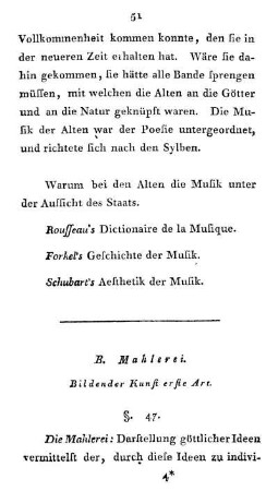 B. Mahlerei. Bildender Kunst erster Art.