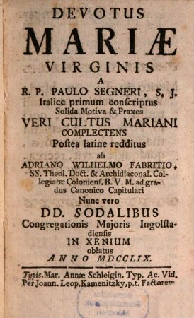 Devotus Mariae Virginis