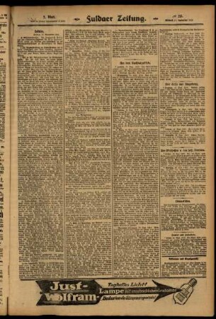 Zweite Ausgabe vom Mittwoch, den 17. September 1913.